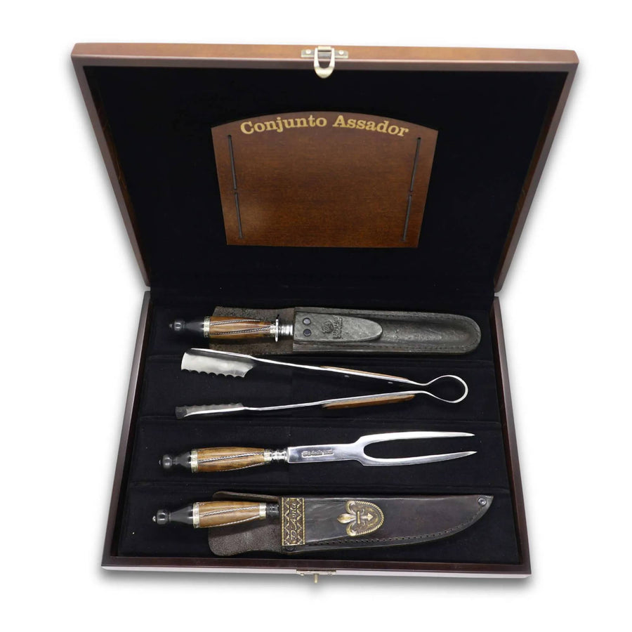 Conjunto Assador 8" Nordestino Retovado, 4 peças.