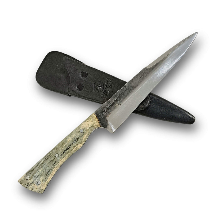 Faca Churrasco D'Avila 6" em Aço Inox, Cabo em Osso Fossilizado, BrutForj Polido