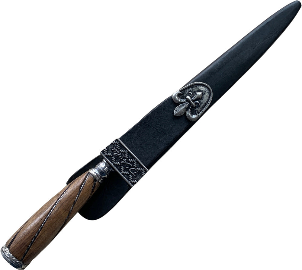 Faca Gaúcha Retovada 10'' Cabo de Madeira, BrutForj polido.