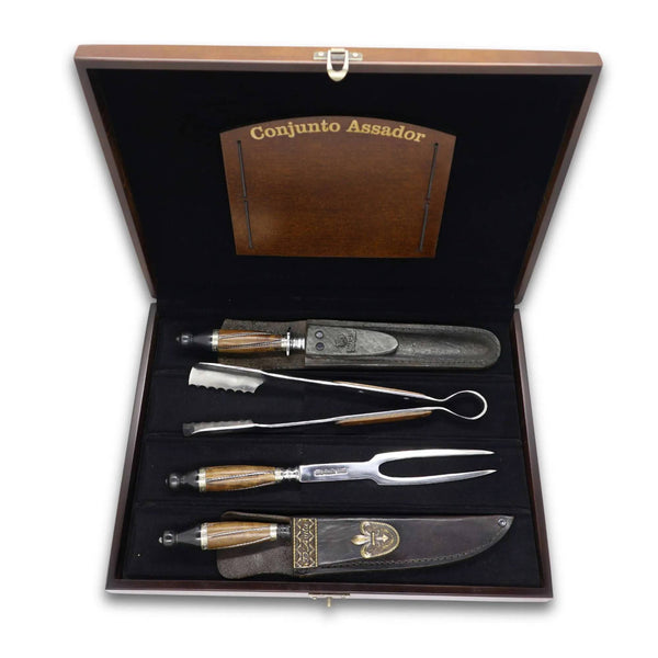 Conjunto Assador 8" Nordestino Retovado, 4 peças.