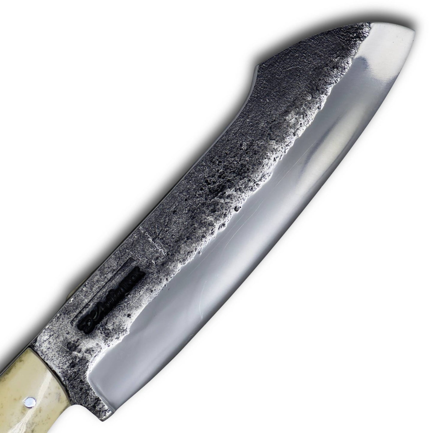 Faca Sampaio 8'' em Aço Inox, Cabo em Osso com Pederneira, BrutPolido