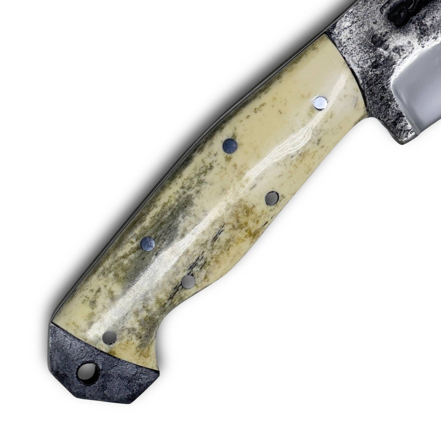 Faca Sampaio 8'' em Aço Inox, Cabo em Osso com Pederneira, BrutPolido