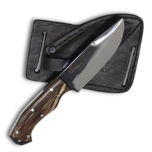 Faca EDC M 3" em Aço Carbono, Cabo em Madeira, Brutforj Polido