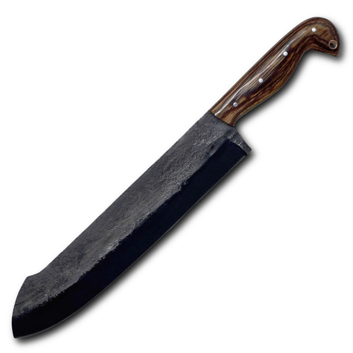 Facão Sampaio 12'' em Aço Carbono, Cabo em Madeira com Pederneira, Brut Fosfatizado