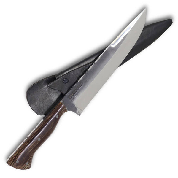 Faca Churrasco D'Avila 8" em aço inox, cabo em madeira, brutforj polido