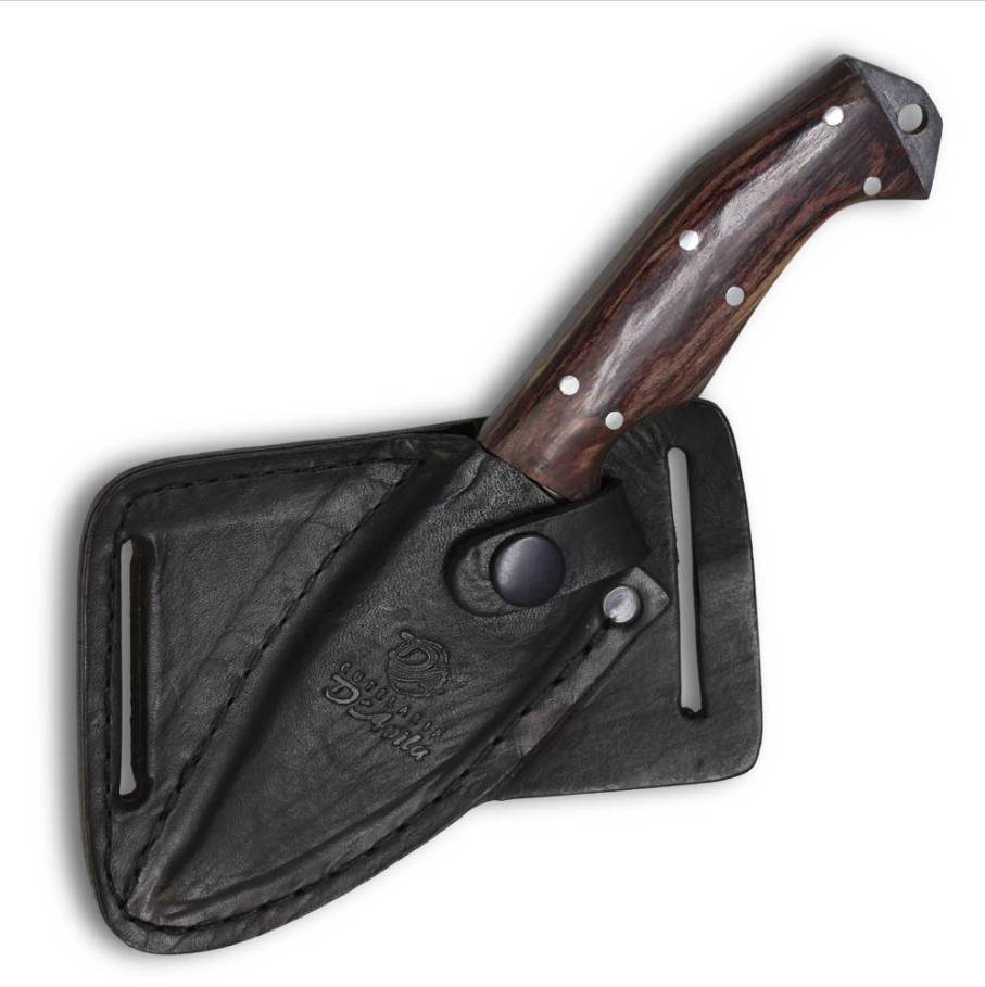 Faca EDC M 3" em Aço Carbono, Cabo em Madeira, Brutforj Fosfatizado