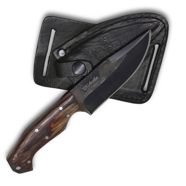 Faca EDC M 3" em Aço Carbono, Cabo em Madeira, Brutforj Fosfatizado