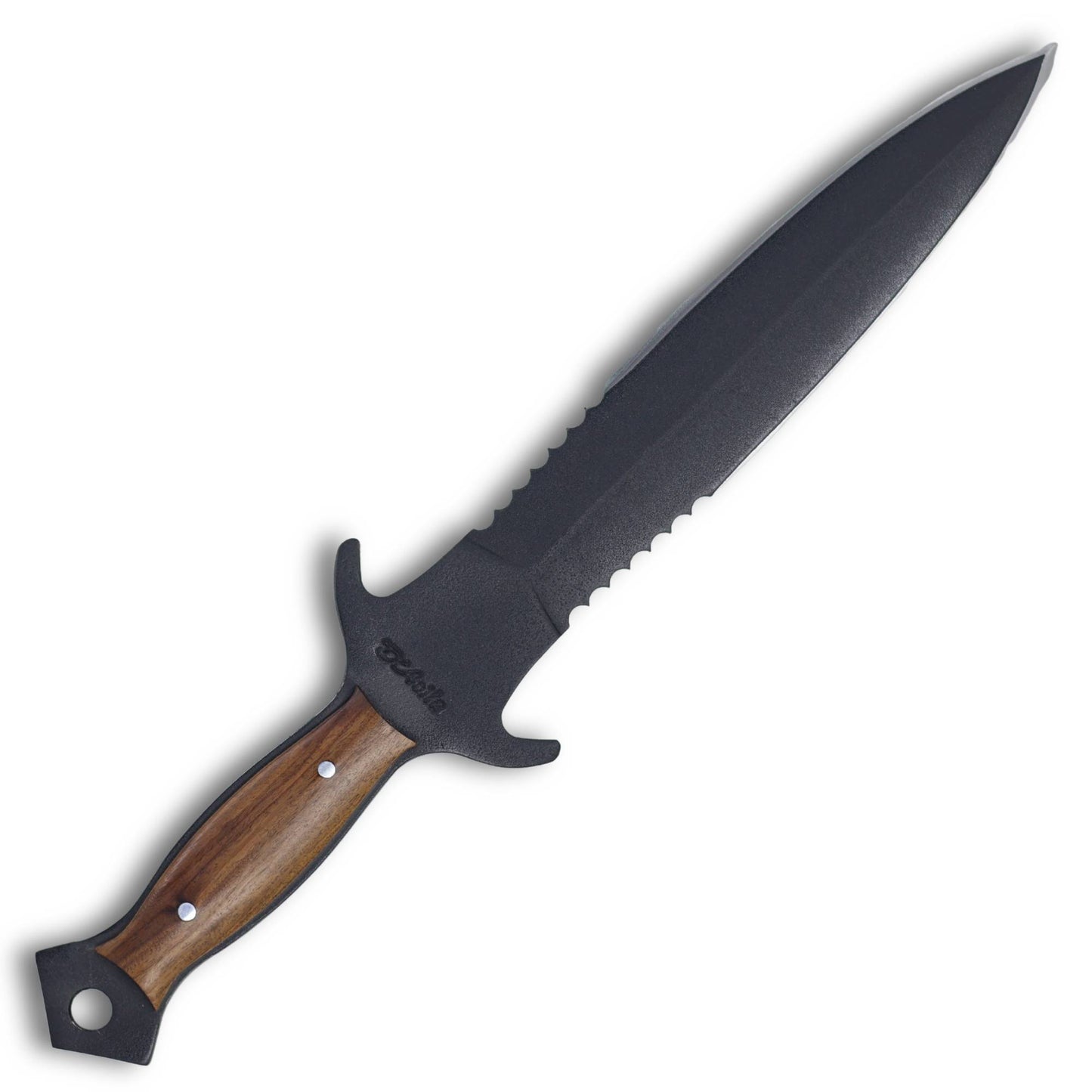 Adaga Tática 8'' em Aço Carbono, Cabo em madeira, eletrostático