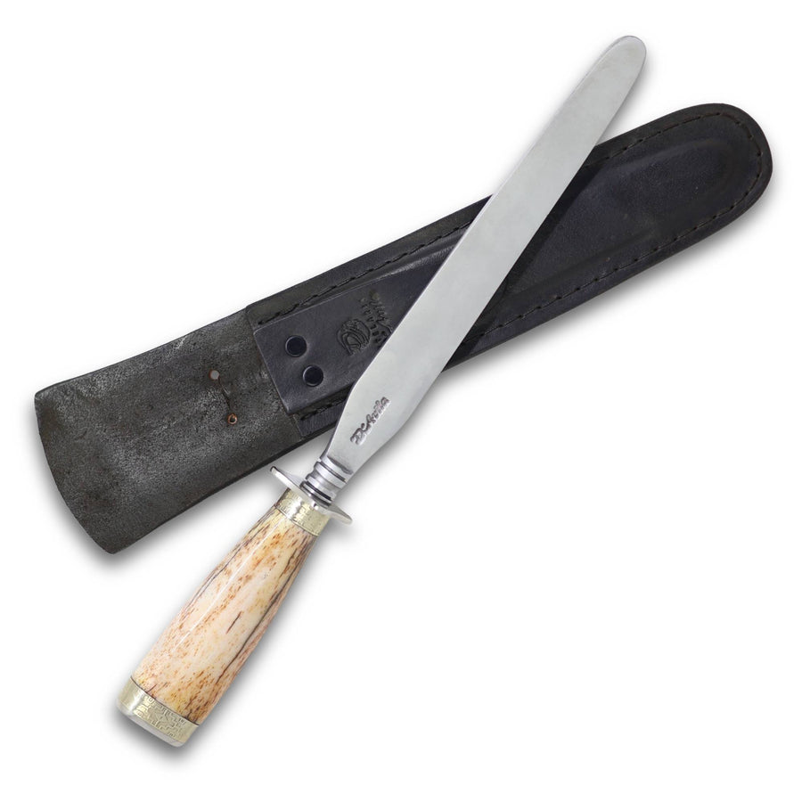 Chaira Forjada Lisa 8" Chata em aço carbono, cabo em osso