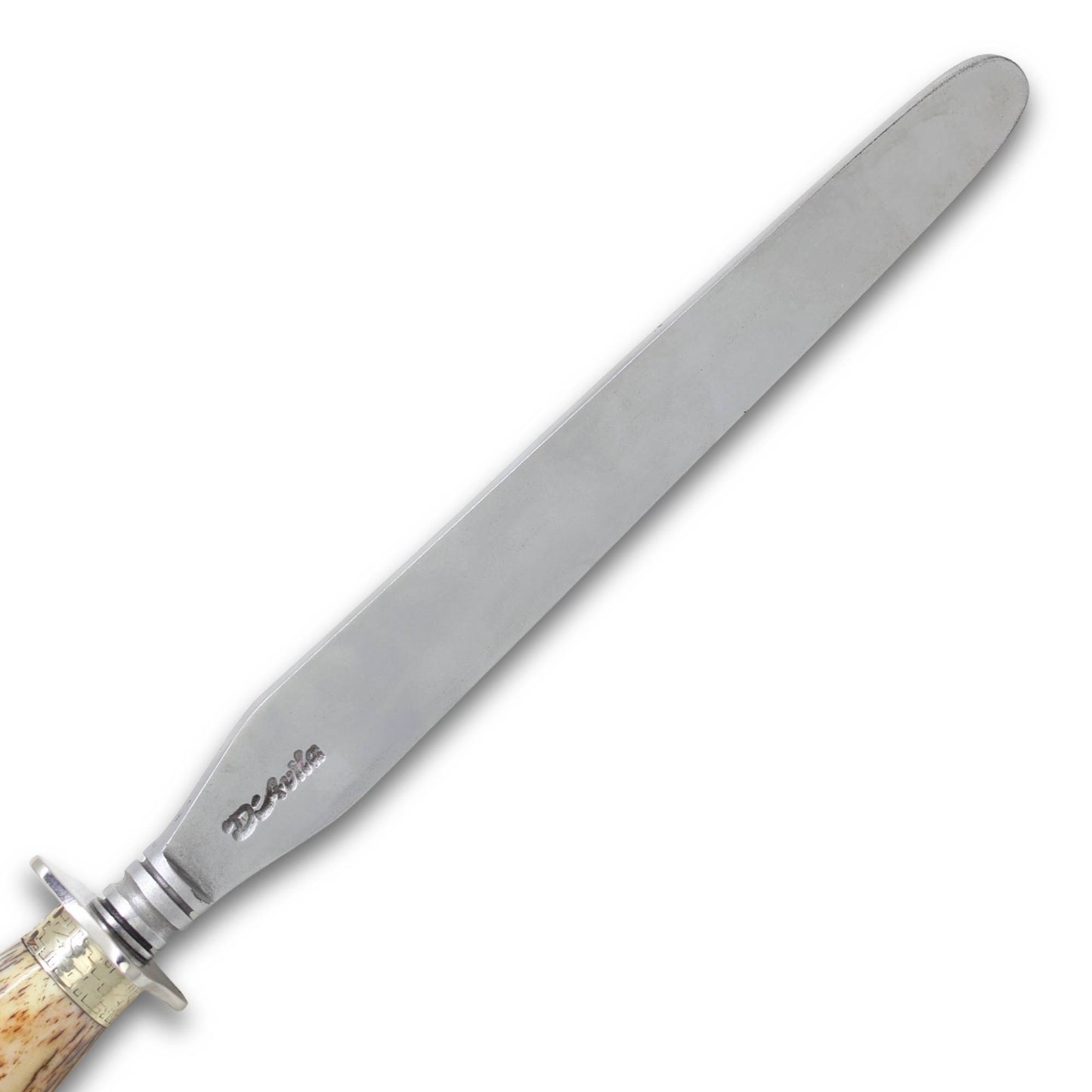 Chaira Forjada Lisa 8" Chata em aço carbono, cabo em osso