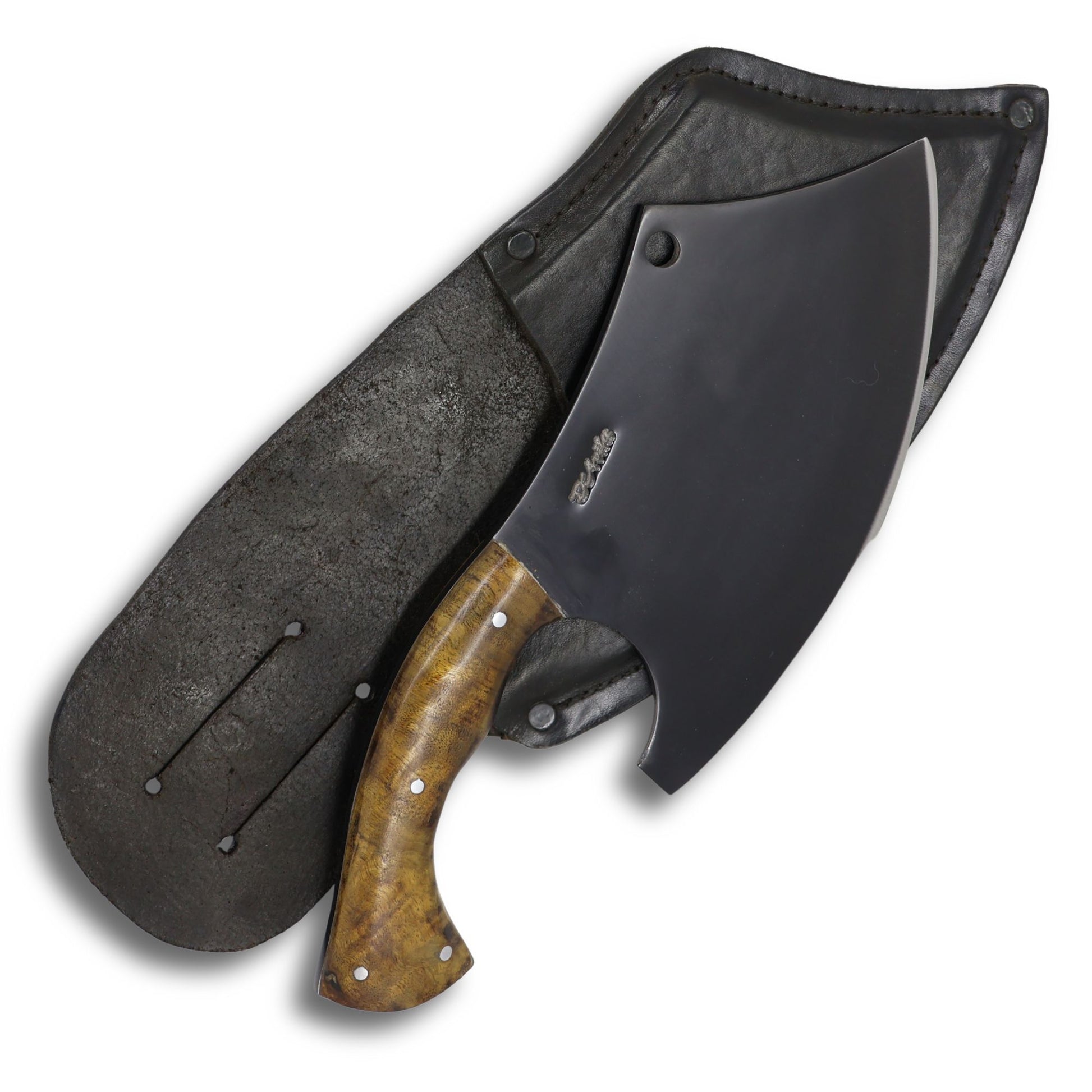 Cutelo Viking 8" em aço carbono, cabo em madeira, fosfatizado