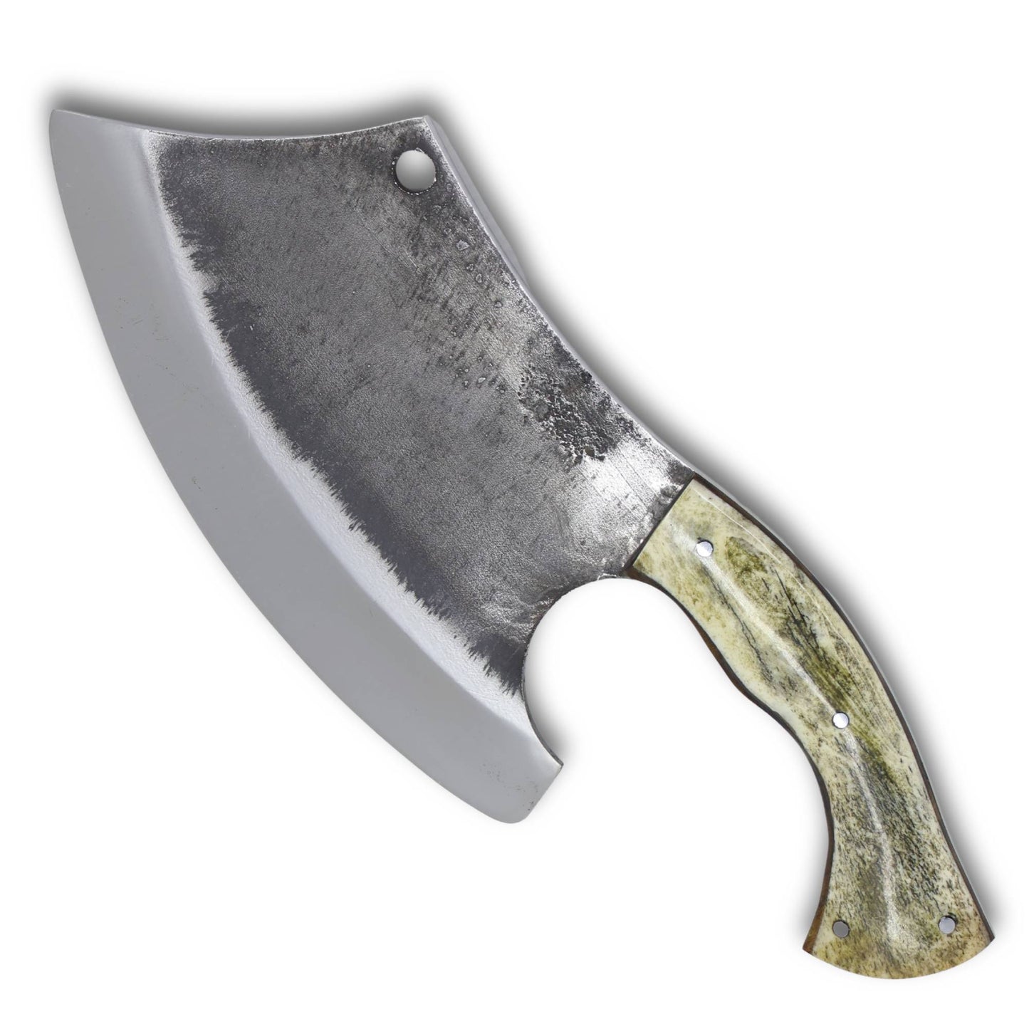 Cutelo Viking 8" em aço carbono, cabo em osso, brutforj polido