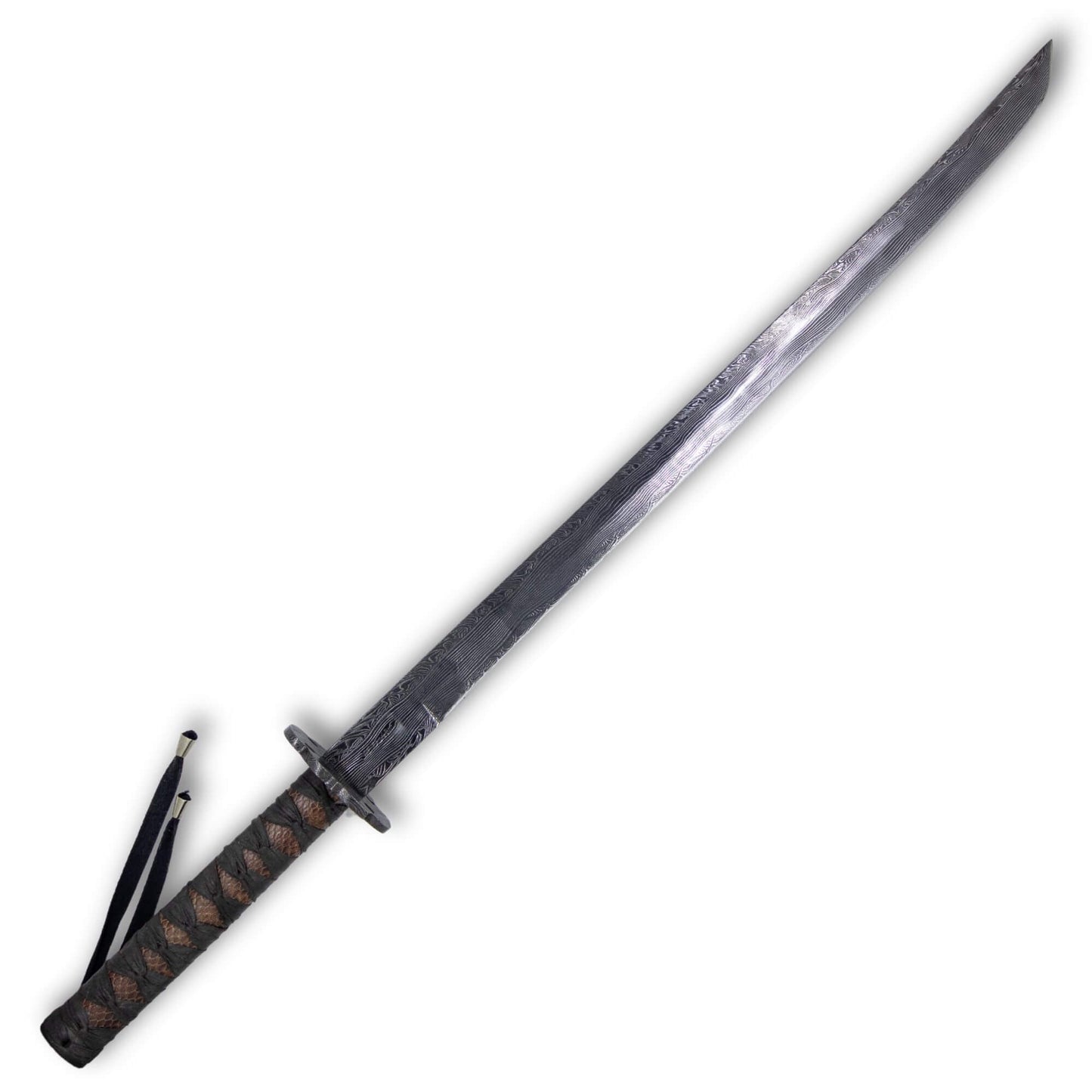 Espada Katana 24" Forjada em Aço Damasco