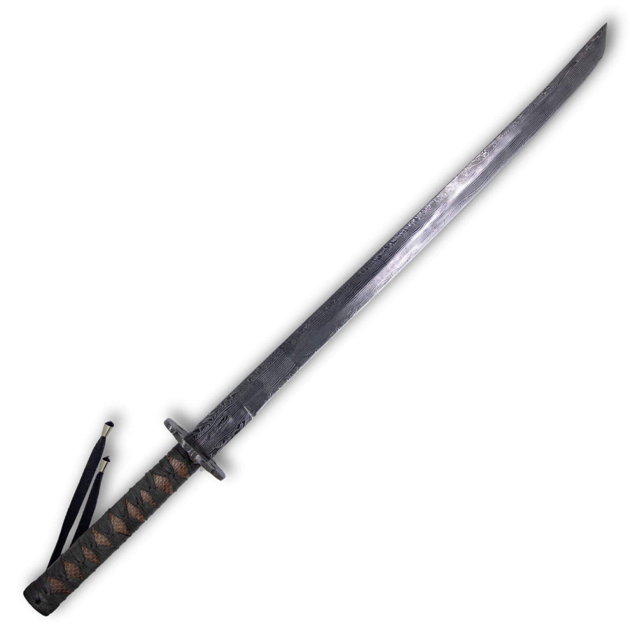 Espada Katana 24" Forjada em Aço Damasco