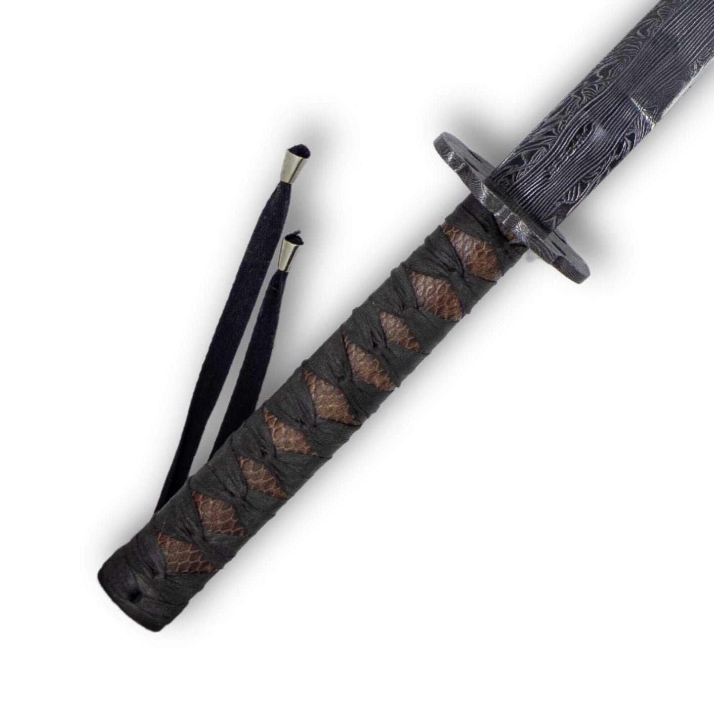Espada Katana 24" Forjada em Aço Damasco