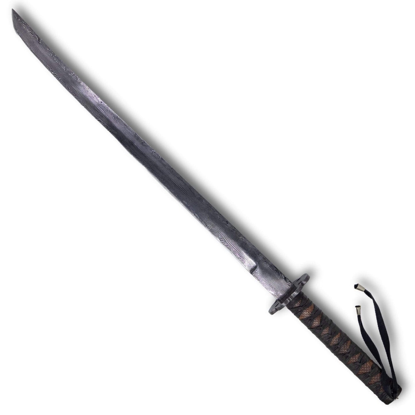 Espada Katana 24" Forjada em Aço Damasco
