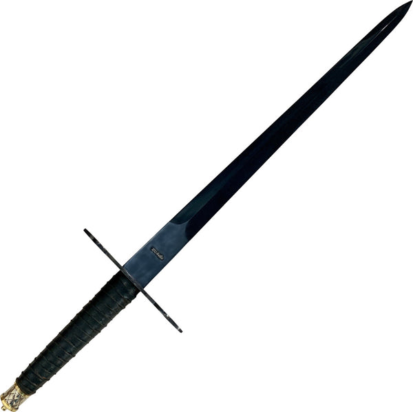 Espada Templária integral 24" Forjada em aço carbono, com guarda em aço damasco.