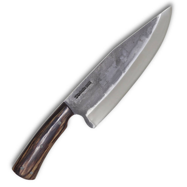 Faca Big Chef 8'' em Aço Inox, cabo em Madeira, BrutForj Polido