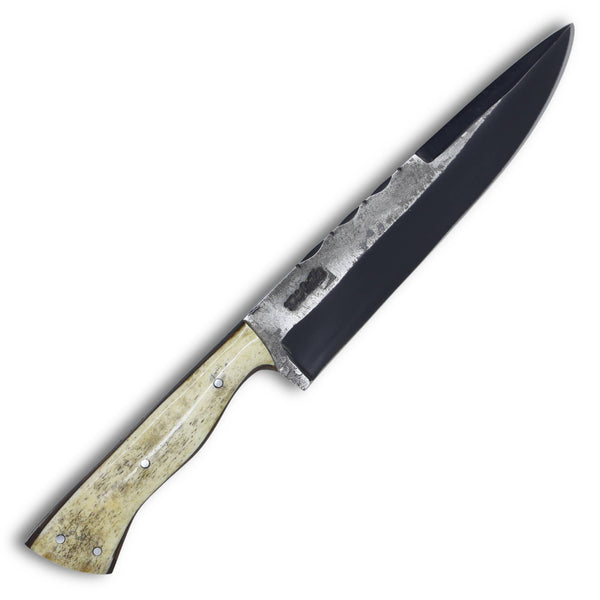 Faca Churrasco D'Avila 8" em Aço Carbono, Cabo em Osso, BrutForj Fosfatizado
