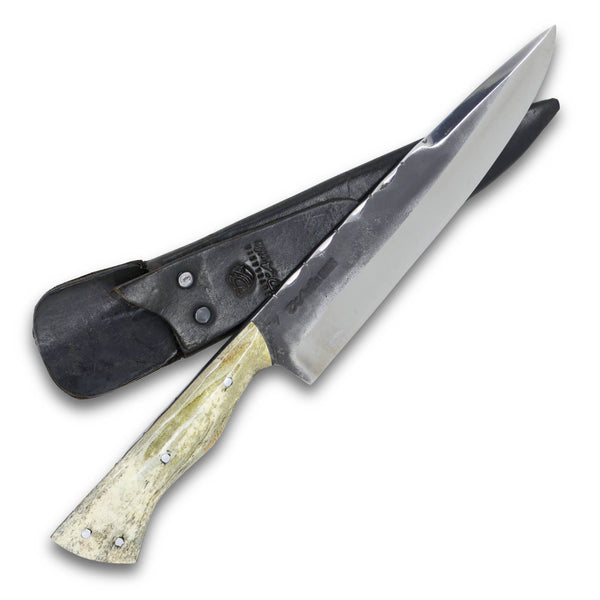 Faca Churrasco D'Avila 8" em Aço Inox, Cabo em Osso, BrutForjPolido