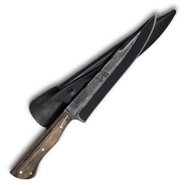 Faca Churrasco D'Avila 8" em Aço Carbono, Cabo em Madeira, BrutForjFosfatizado