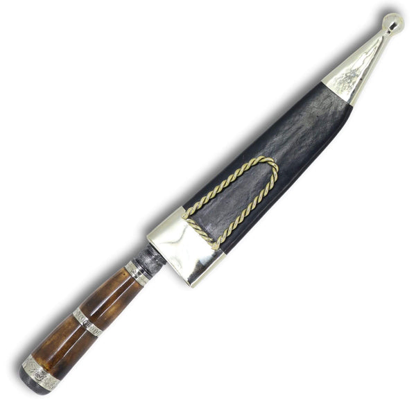 Faca Churrasco Premium M. D'Avila 8" em Aço Damasco, Cabo em Osso Fossilizado com Anel