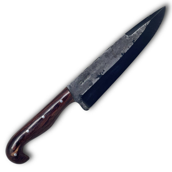 Faca Churrasco Sorocabana 8" em aço carbono, cabo em madeira, BrutFosfatizada
