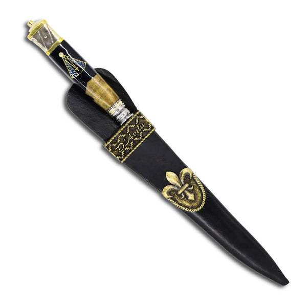 Faca Churrasco Torneada Especial 8" em aço carbono Brutforj Polido, cabo híbrido com Nossa Senhora