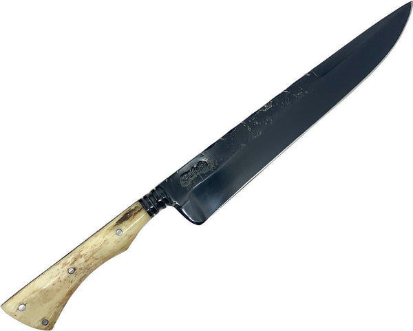 Faca Churrasco D'Avila 10" em Aço Carbono, Cabo em Osso, BrutForj Fosfatizado.