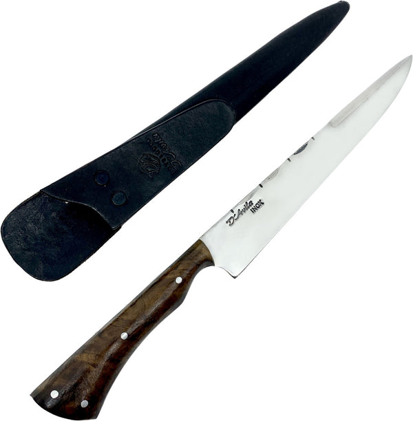 Faca Gaúcha D'Avila 8" em aço inox, cabo em madeira, polido