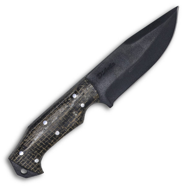 Faca EDC M 3" em Aço Carbono, Cabo em juta com Pederneira, Eletrostático