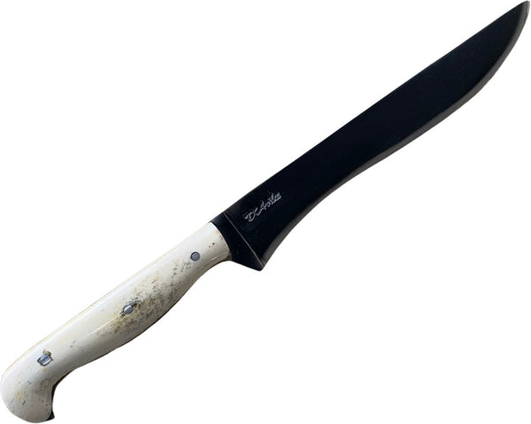 Faca Fileteira 8" em aço carbono, cabo em osso, fosfatizado