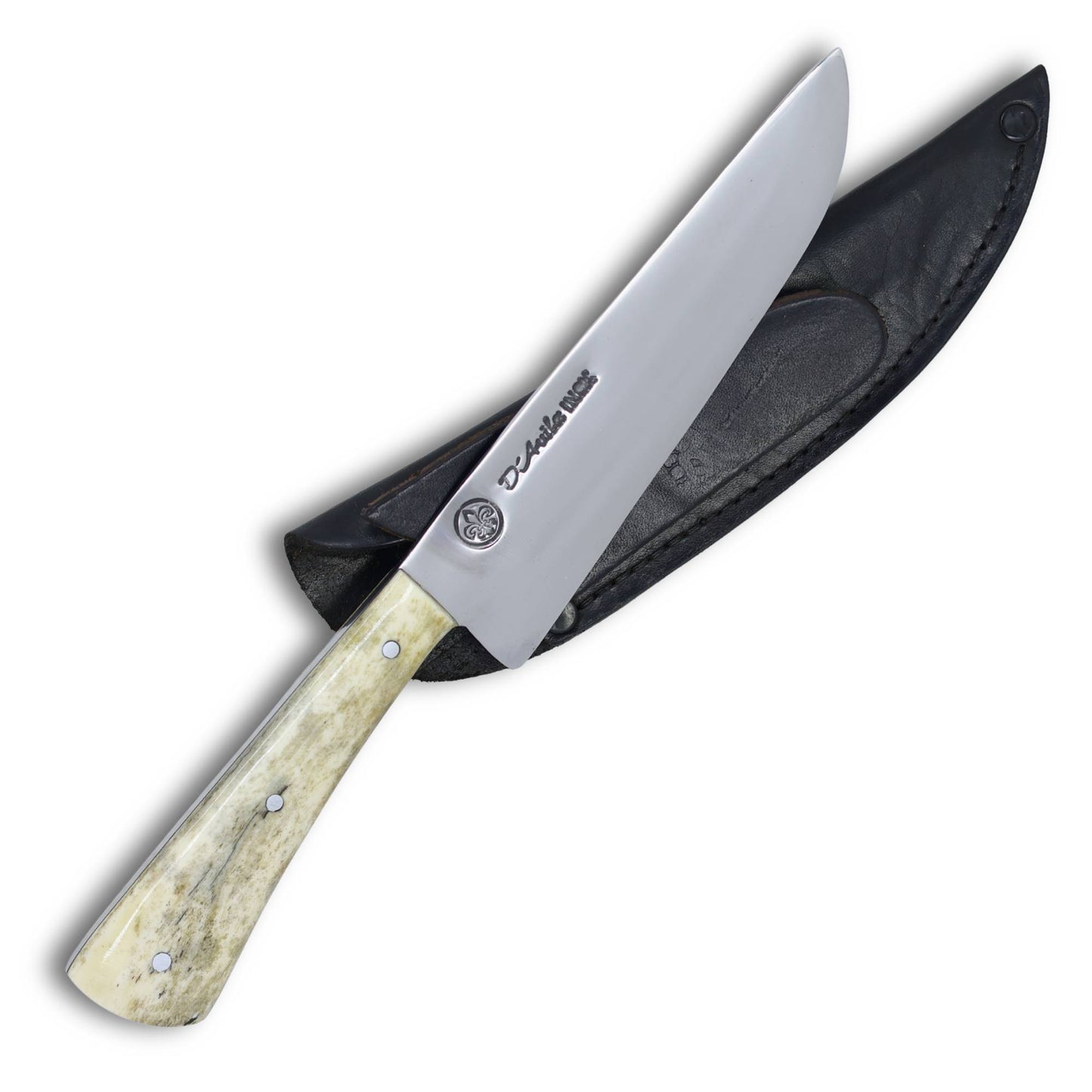 Faca Florão 6'' em Aço Inox, Cabo em Osso, Polido