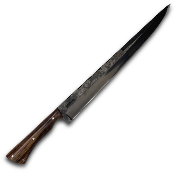 Faca Gaudéria D'Avila 12" em Aço Carbono, Cabo em Madeira, BrutForjFosfatizado