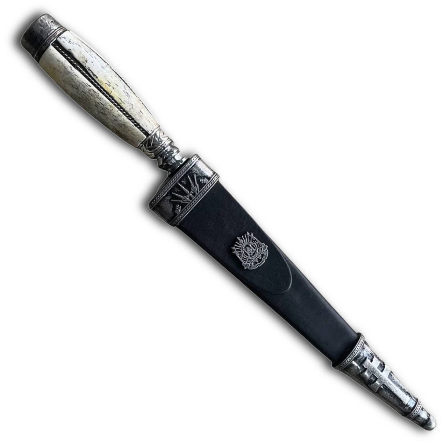 Faca Giuseppe Garibaldi da Coleção Heróis Farroupilha em aço carbono 8", cabo torneado paralelo em osso.
