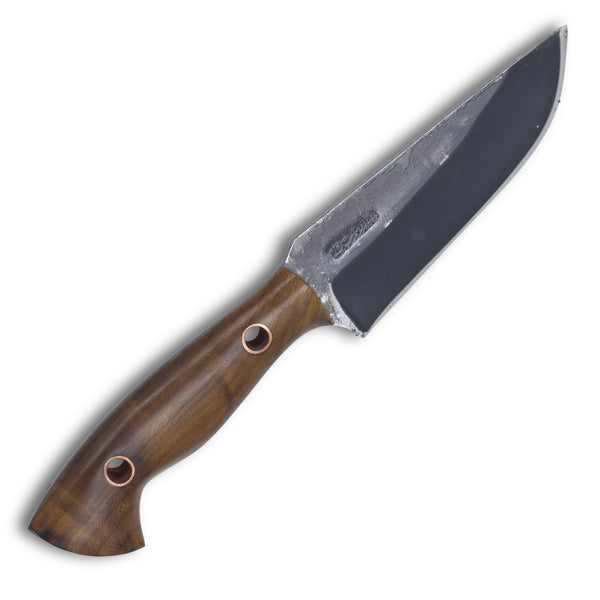 Faca Hunter 4" em Aço Carbono, Cabo em Madeira, Brutforj Fosfatizado, Bainha de Kydex