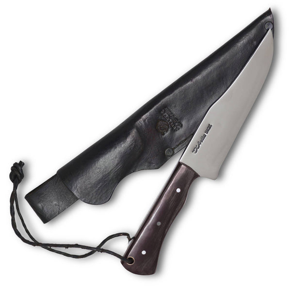 Faca Javali 7'' em Aço Inox com Cabo em Madeira, Polida