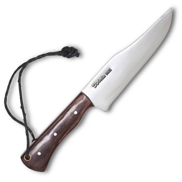 Faca Javali 7'' em Aço Inox com Cabo em Madeira, Polida