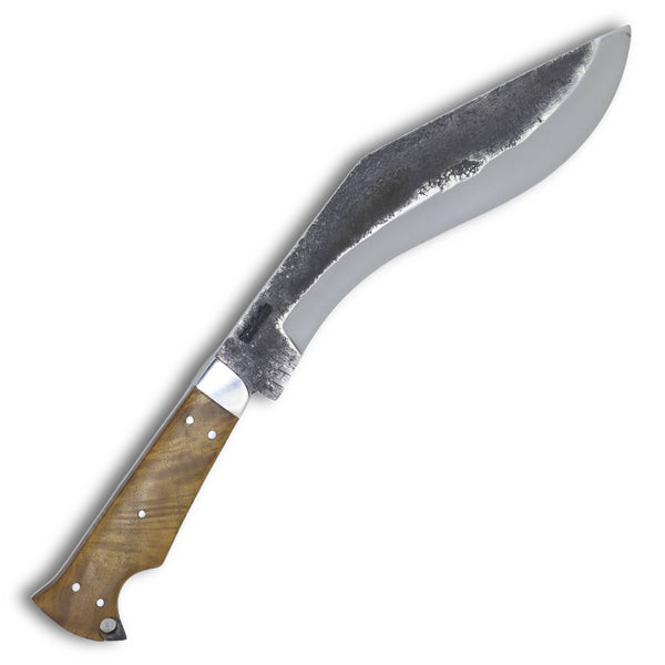 Faca Kukri 9" Full Tang em Aço Carbono, Cabo em Madeira, BrutForj Polido