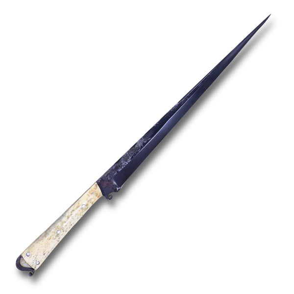Faca Língua de Chimango 12" em Aço Carbono, Cabo em Osso, BrutForj Fosfatizado