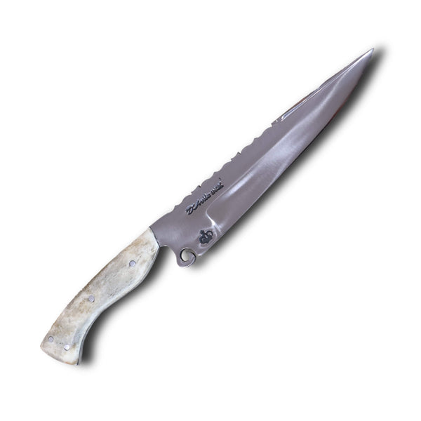 Faca Churrasco Patriarca 8" em aço inox, cabo em osso, polido
