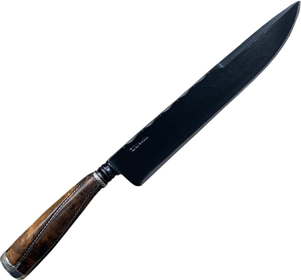 Faca Churrasco Retovada 10'' Cabo de Madeira, Fosfatizado