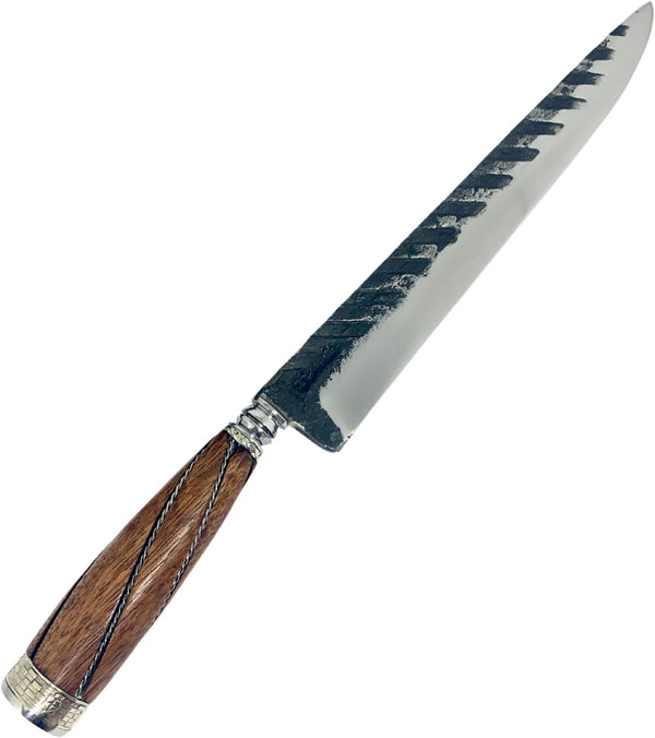 Faca Churrasco Retovada 10'' em Aço Carbono, Cabo de Madeira, Tratorado