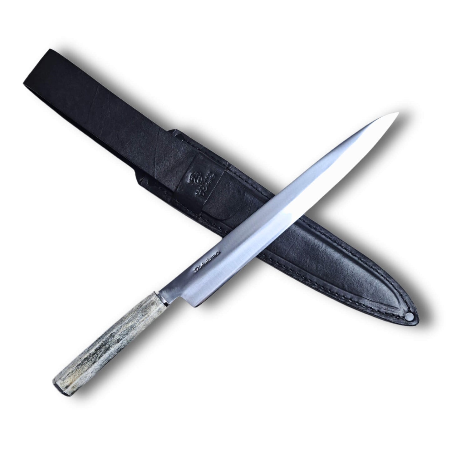 Faca Sushi Sashimi 10" em Aço Inox, cabo de osso, polido