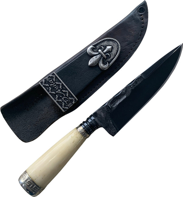 Faca Churrasco Torneada 6" em Aço Carbono, BrutForj Fosfatizado