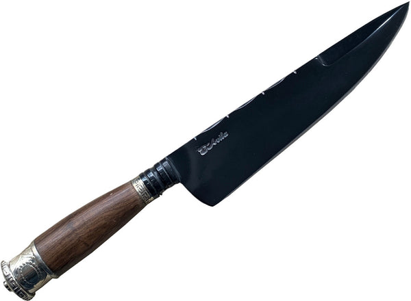 Faca Churrasco Torneada Especial 8" em aço carbono, cabo em madeira, fosfatizado