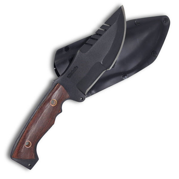 Faca Tracker 6" em Aço Carbono, Cabo em Madeira Estabilizada, Eletrostático, Bainha de Kydex