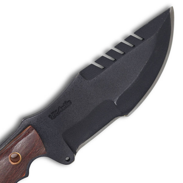 Faca Tracker 6" em Aço Carbono, Cabo em Madeira Estabilizada, Eletrostático, Bainha de Kydex