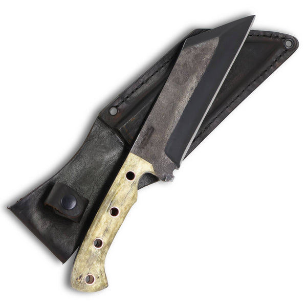 Faca Tracker M 6" em Aço Carbono, Cabo em Osso, BrutForjFosfatizado