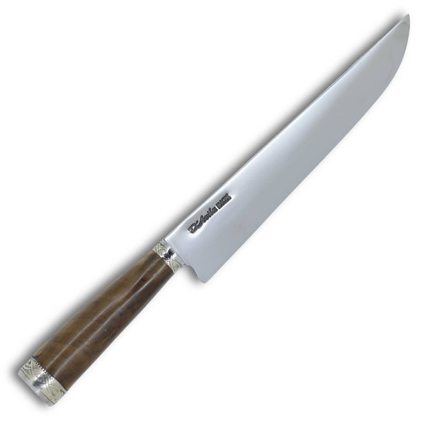 Faca Tradicional Gaúcha Torneada 8'' em aço inox, cabo em madeira, polido